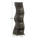 5 Tier Wavy Corner Bookshelf And Plant Stand For Living Room by HouseOfZazla