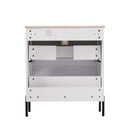 Bathroom Vanity With Ceramic Sink, Fluted Design by HouseOfZazla