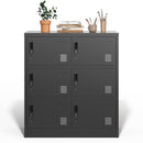 6 Door Employee Storage Locker, Lockers For Office, Gym, School, And Home With Card Slot - Black by HouseOfZazla