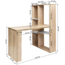 47.2" W X 19.7"D X 29.5"-54.3" H 2 in 1 computer desk/ L-shape Desktop with shelves - OAK