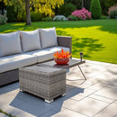 Chesterville - Slatted Side Table With Aluminum Top - Gray by HouseOfZazla