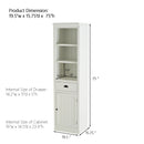Retro Style 75'' Tall Display Shelf With Cabinet For Hallways Living Room Kitchen - White by Unique Piece Furniture