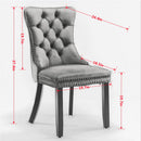 Classic Velvet Dining Chairs, High-End Tufted Solid Wood Contemporary Velvet Upholstered Dining Chair With Wood Legs Nailhead (Set of 2) - Burgundy