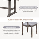 7-Piece Updated 76.9inch Extendable Trestle Dining Table Set with Removable Leaf, Kitchen Table Set with Upholstered Side Chair and Arm Chair, Set of 6, Grey