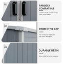 Outdoor Storage Shed Waterproof Resin Cabinet With Lockable Doors For Bikes And Patio Furniture - Gray by HouseOfZazla