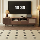 TV Stand For 75" TVs With Soft Closing Doors, Console With Accents And Drop Down Cabinet - Dark Brown by Unique Piece Furniture