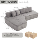 Compression Sectional Couch with Comfy Chaise