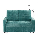 Modern Loveseat Pull Out Sofa Bed With Adjustable Backrest, Two Cup Holders, A Phone Holder, Three Charging Ports And Side Storage Pockets For Living Room by HouseOfZazla