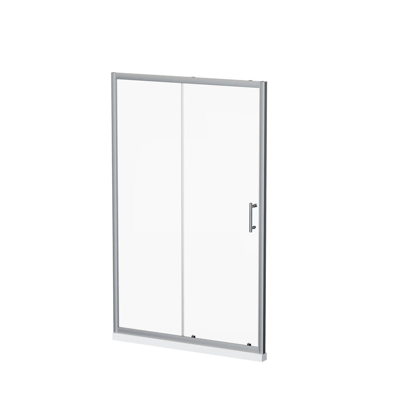 Single Sliding Shower Door With Handle - Chrome