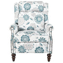 Push Back Recliner Chair Upholstered With Classic Wing Back And Solid Gourd-Shaped Legs by HouseOfZazla