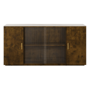 2405Wooden side cabinets with glass doors for dust prevention, modern storage display lockers for living and dining rooms and other domestic areas