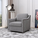 360 Degree Swivel Armchair Cotton linen skin-friendly fabric Ergonomic design Brass nail decorative armchair Living room chairs Bedroom chairs Living room chairs Black legs Suitable for indoor homes