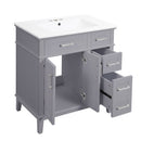 Modern Bathroom Vanity With Sink, Storage Cabinet, Soft Close Doors, Deep & Standard Drawers by HouseOfZazla