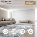 8x10FT VintageÊArea Rug Modern Non Slip Carpet Boho Low Pile Soft Rug Waterproof Machine Washable Rug for Living Room BedroomÊKitchen Dining Room Unde