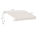 8' x 7' Patio Retractable Awning, Manual Exterior Sun Shade Deck Window Cover, Beige