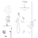 16" Ceiling Mount Square Shower System With Waterfall Tub Spout And Rough In Valve by HouseOfZazla
