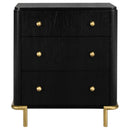 Arini 3-drawer Nightstand Black