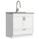 Reed - Deluxe Laundry Cabinet With Pull-Out Faucet And Stainless Steel Sink by HouseOfZazla