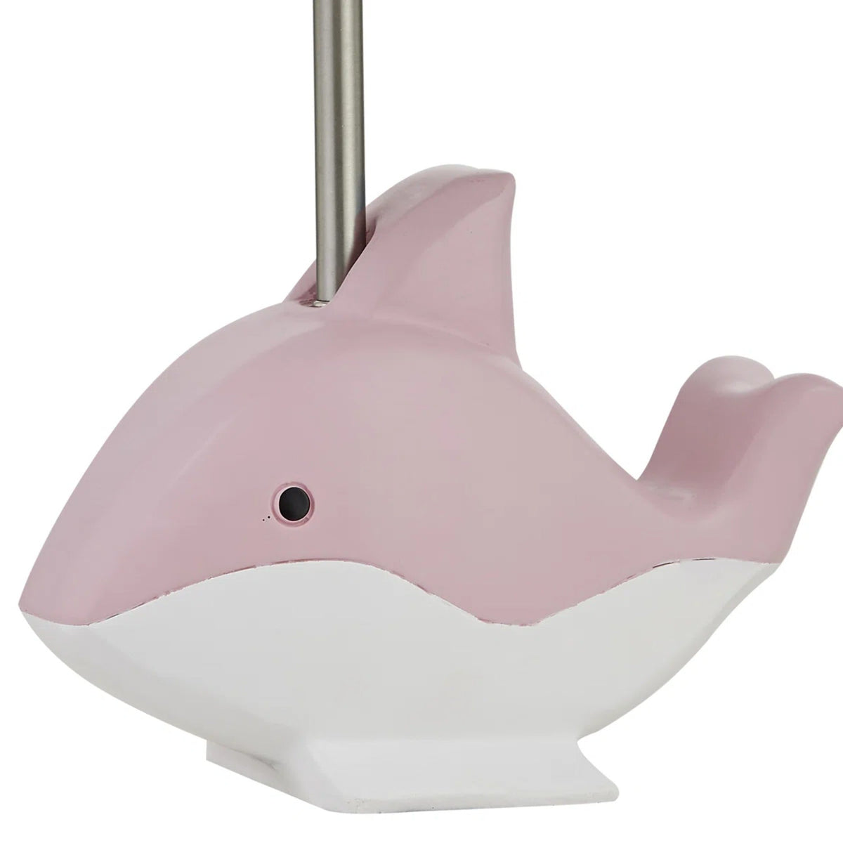15-Inch Dolphin Table Lamp, Pink Resin Base with White Linen Shade, photo 2 of 9