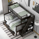 Stairway Bunk Bed With Storage And Guard Rail For Bedroom by Unique Piece Furniture