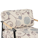 27.56" Modern Accent Chair with Plush Cushions and Wooden Armrests