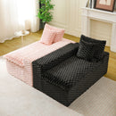 Multifunctional Sofa Pink Black, Fits 4 People