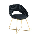 Accent Chairs Set of 2, Velvet Side Chairs with Gold Legs, Mid-Century Upholstered Dining Chairs for Living Room, Kitchen, Bedroom, Beauty Room