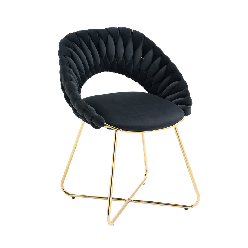 Accent Chairs Set of 2, Velvet Side Chairs with Gold Legs, Mid-Century Upholstered Dining Chairs for Living Room, Kitchen, Bedroom, Beauty Room