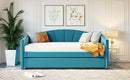Upholstered Daybed Sofa Bed With Trundle Bed And Wood Slat by HouseOfZazla