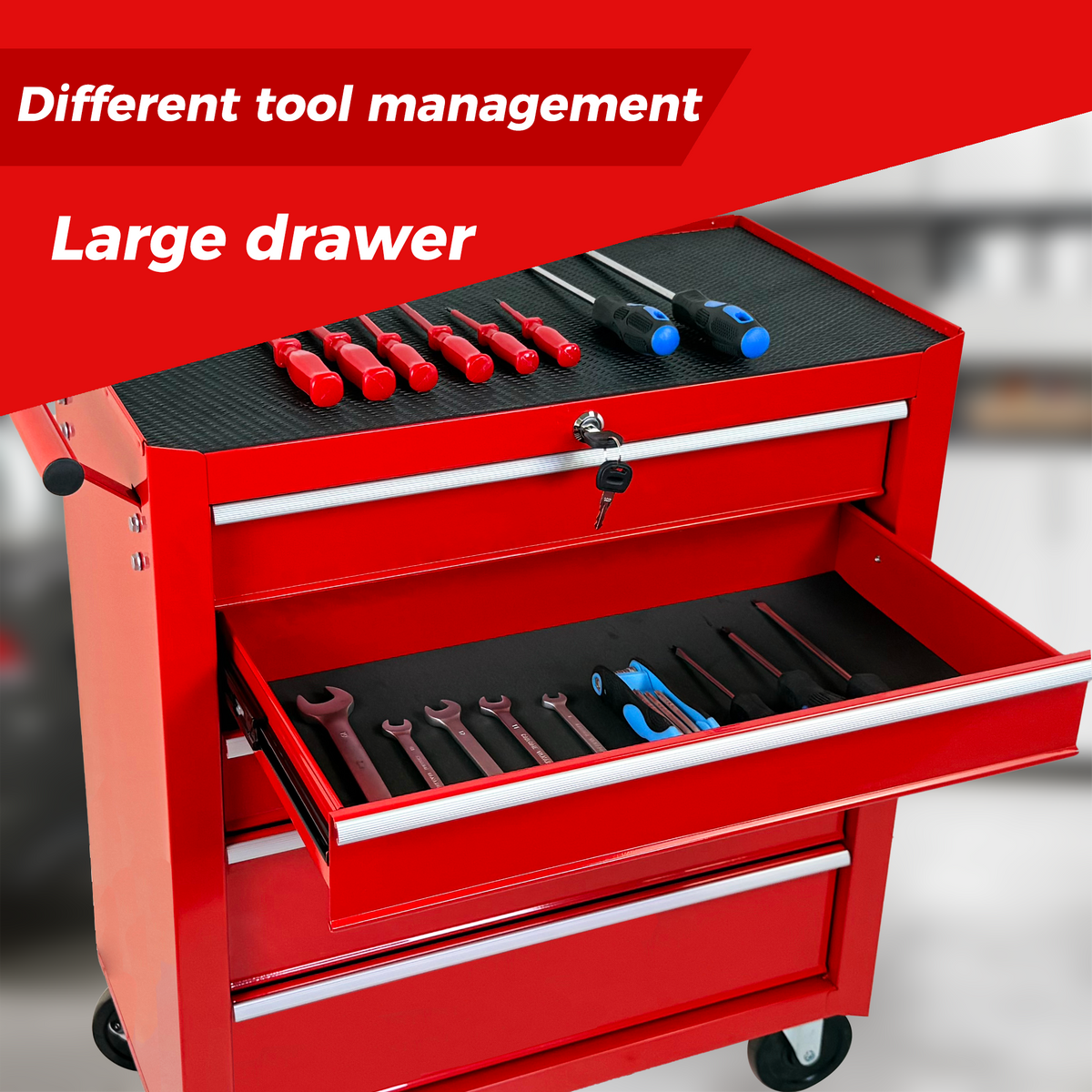 5-Drawer Rolling Tool Chest with Lock & Key, photo 6 of 10