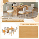 Dining Table Set With 6 Upholstered Chairs, Rectangular Table With Cutout Legs by HouseOfZazla