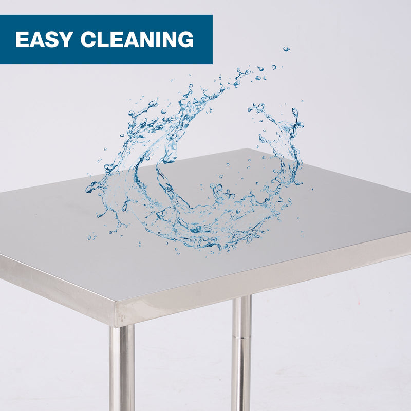 36''*24'' Commercial Work Table for Restaurant and Home Stainless Steel Kitchen Prep Table with Under Shelf and wheels