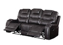 Braylon - Magnetite Synthetic Leather Manual Recliner Sofa - Brown by HouseOfZazla