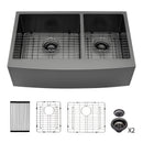 Double Bowl Farmhouse Sink, Stainless Steel Apron Front