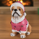 Christmas Pug Statue, Holiday Dog Figurine