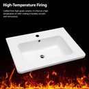 Rectangular Single Vanity Top With 1 Faucet Hole And Overflow, 28 X 19" - White by HouseOfZazla