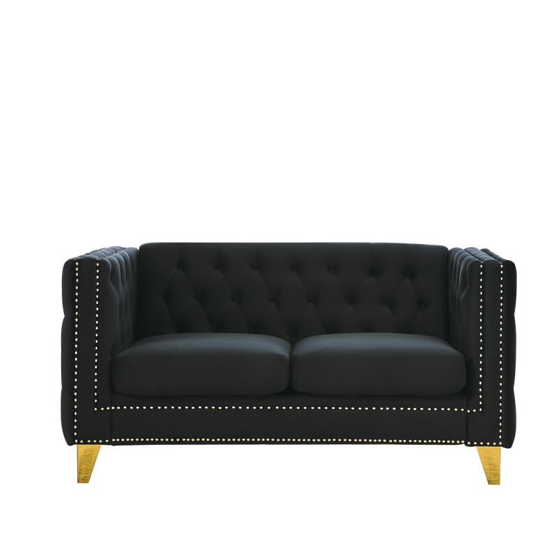 3-seater + 2-seater Combination sofa.BLACK VELVET