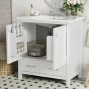 Bathroom Vanity With Single Sink, Combo Cabinet Undermount Sink, Bathroom Storage Cabinet With Two Doors And A Drawer, Soft Closing, Multifunctional Storage, Solid Wood Frame by HouseOfZazla