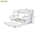 Bunk Bed With Twin Size Trundle, Storage And Guard Rail For Bedroom by HouseOfZazla