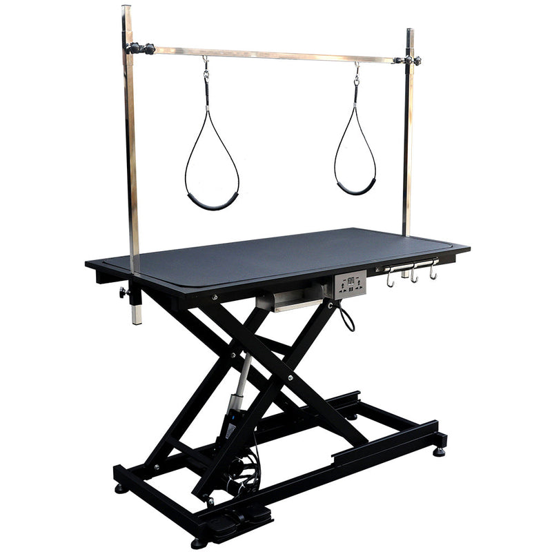 electric pet grooming table, 110V/220V professional groomer recommend super Deluxe electric pet grooming table, 110V/220V professional groomer recommend height adjust from 8 up to 36inch BLACK COLOR
