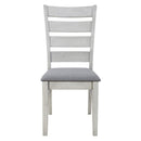 6-Piece Retro 59"L Rectangular Dining Table Set, Table with Unique Legs and 4 Upholstered Chairs & 1 Bench for Dining Room and Kitchen (White)