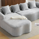 Modular L-Shape Sectional Sofa With Curved Chaise by Unique Piece Furniture