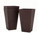 Outdoor Flower Plant Pots, Set of 3 Tall Planters with Drainage Hole