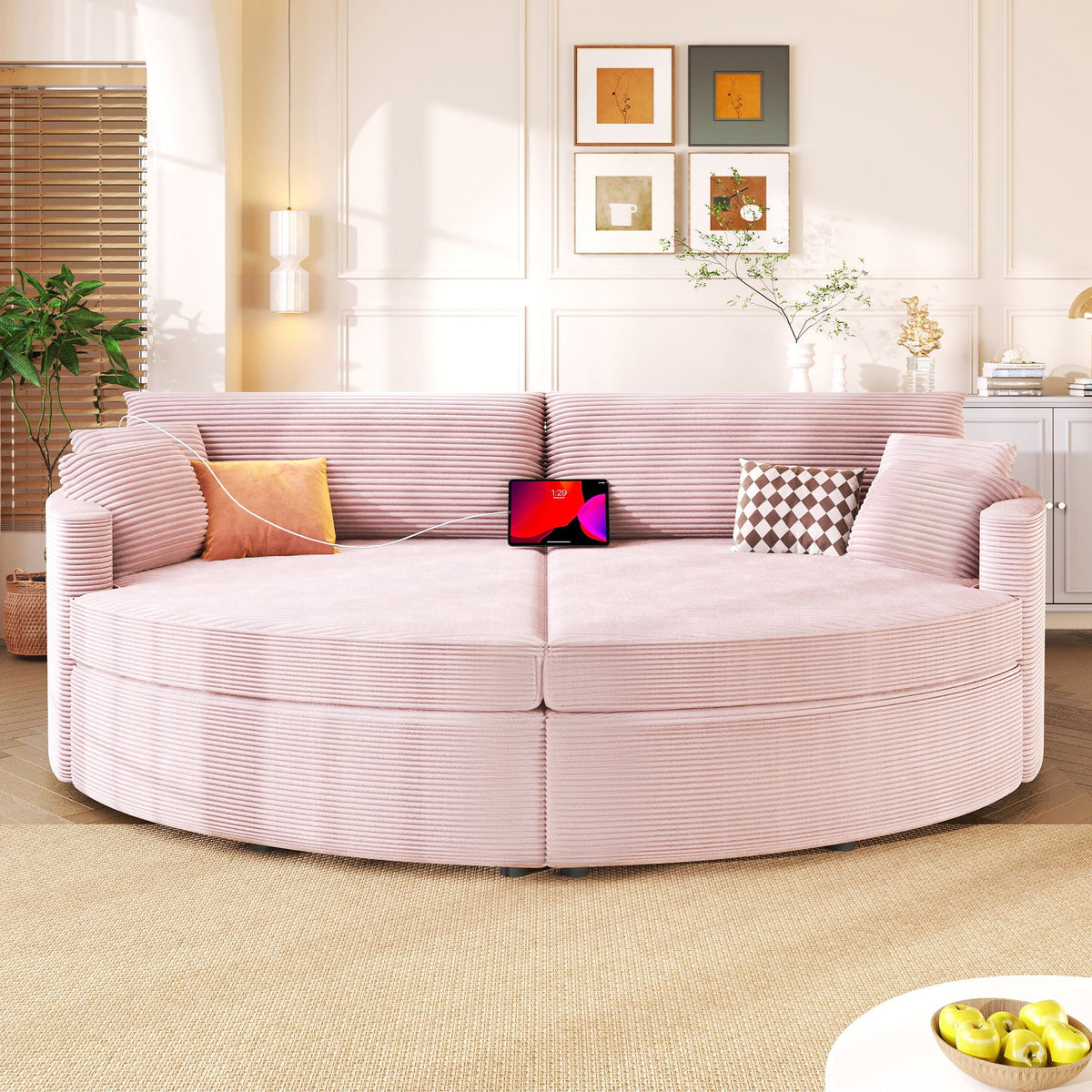 Oversized Double Chaise Lounge Sofa With USB Ports, photo 36 of 40