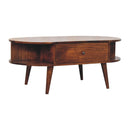 Oval Coffee Table With 1 Drawer - Chestnut by Unique Piece Furniture