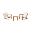 3 Piece Outdoor Chat Set With Table And 2 Adirondack Chairs - White / Brown Patina by HouseOfZazla