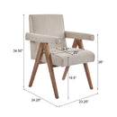 Contemporary Poppy Fabric Dining Armchair With Rubberwood Legs by HouseOfZazla