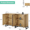 Sideboard Buffet Cabinet With 4 Doors & Shelves, Credenza Table For Dining Room - Warm Brown by HouseOfZazla