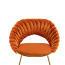 Accent Chairs Set of 2, Velvet Side Chairs with Gold Legs, Mid-Century Upholstered Dining Chairs for Living Room, Kitchen, Bedroom, Beauty Room