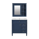 Bathroom Vanity With Top Sink, 2 Doors And 3 Drawers, Freestanding Set With Mirror Cabinet by HouseOfZazla